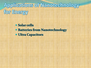 Applications of Nanotechnology for Energy
