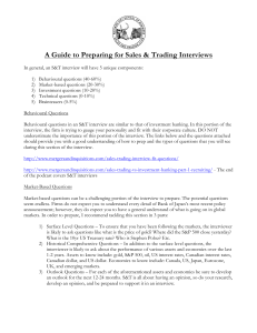  Sales Trading Markets Interview Preparation