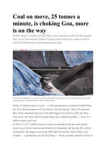 Coal on move, 25 tonnes a minute, is choking Goa, more is on the way