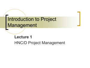 Lecture Intro to project management