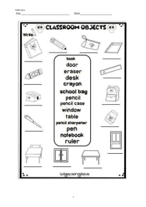 Classroom Objects Worksheet