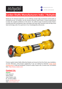 Cardan Shafts Manufacturers