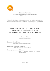 Intrusion Detection Using Machine Learning for ICS