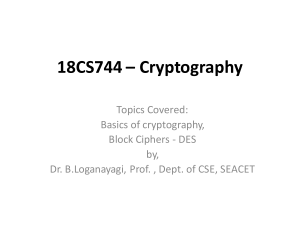 Block Ciphers -DES (1)