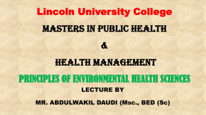 Lincoln University College- Pollution - module 2