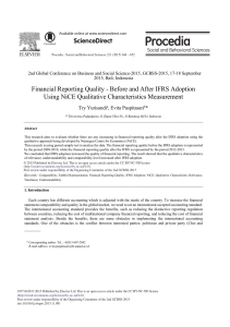 Financial Reporting Quality - Before and After IFS Adoption Using NiCE Q