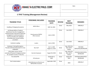 TRAINING REVIEW