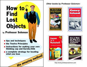 How to Find Lost Objects - an illustrated book by Professor Solomon