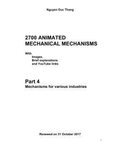 Mechanisms for various industries