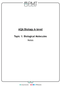 Summary Notes- Biological Molecules