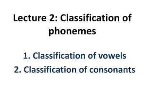 10 classification of vowels