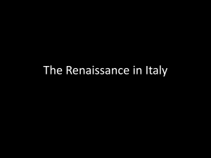 The Italian Renaissance and Art