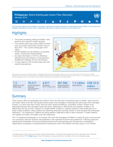Bohol Earthquake Action Plan (BEAP) Revision FINAL