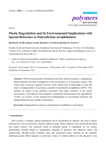 Polymers Plastic Degradation and Its Environmental