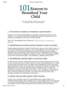 101 Reasons to Breastfeed 