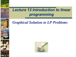 Lecture 13 Introduction  to Linear Programming