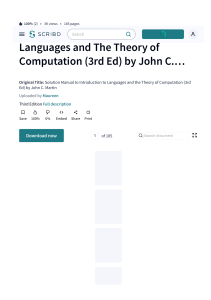 www.scribd.comdoc269336745Solution-Manual-to-Introduction-to-Languages-and-the-Theory-of-Computation-3rd-Ed-by-John-C-Martin