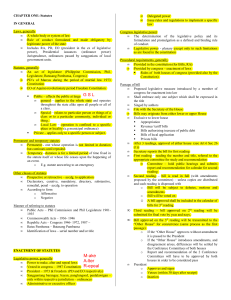 Philippine Lawmaking Process: Statutes & Bill Passage