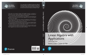 Linear Algebra with Applications, Global Edition 10th Edition