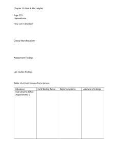 Guided reading lecture worksheet Chapter 10 Fluid & Electrolytes 