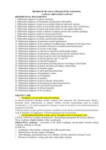 Differential Diagnosis & Urgent Care Exam Questions