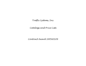 Traffic Signal Catalog and Price Lists