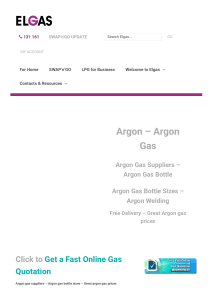 Argon Gas Bottles  Suppliers, Sizes & Prices At Elgas