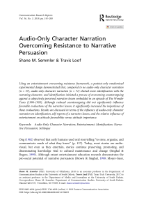 Audio-Only Character Narration Overcoming Resistance to Narrative Persuasion