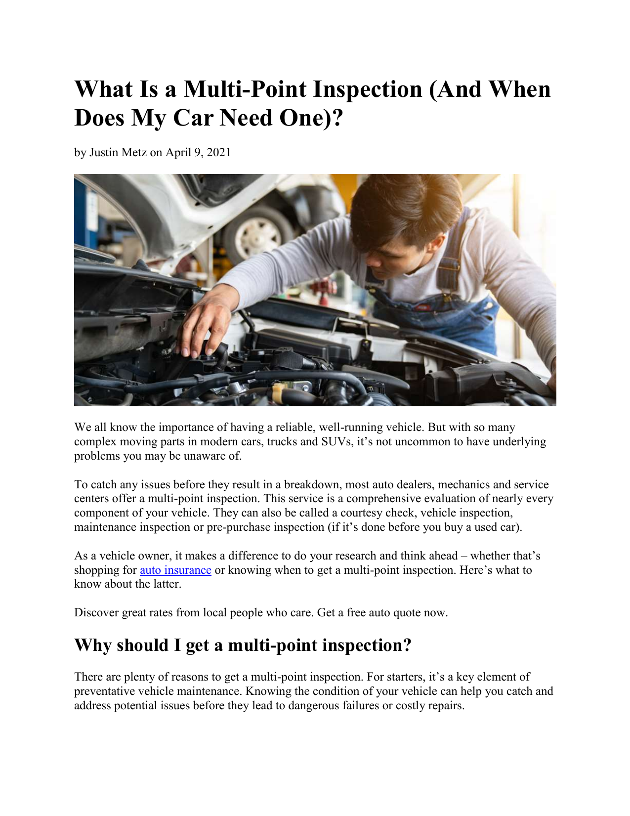 What Is a Multi-Point Inspection (And When Does My Car Need One)?