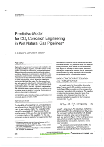 De Waard 91-NACE - Predictive Model for Co2 Corrosion Engineering in Wet Natural Gas Pipelines