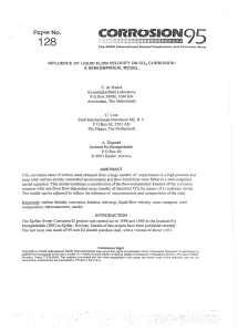 De Waard 95-NACE - Influence of liquid flow velocity on co2 corrosion