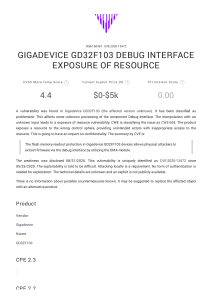 CVE-2020-13472   Gigadevice GD32F103 Debug Interface exposure of resource