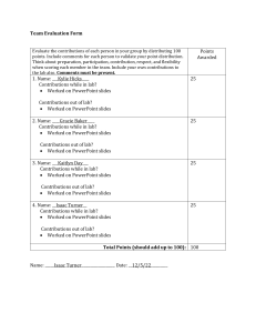 Team Evaluation Form - Symposium