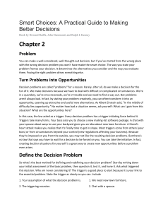 Smart Choices: Problem Definition & Objectives