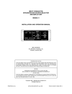 MSI Avionics 97-10364A Installation Manual