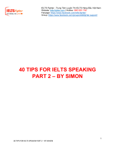 40 Tips Speaking for ielts