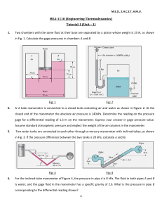 Engineering Thermodynamics Tutorial: Manometers & Pressure