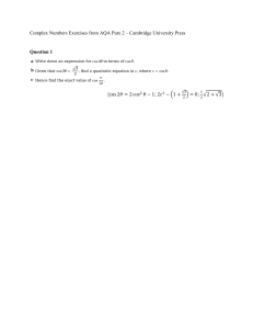 Complex Numbers Worksheet 1