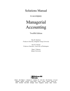 Solutions Manual to accompany Managerial