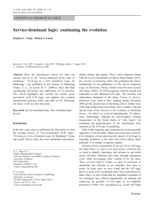 Vargo and Lusch - 2008 - Service-dominant logic continuing the evolution