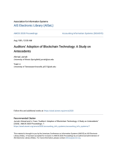 Auditors’ Adoption of Blockchain Technology: A Study on Antecedents