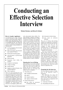 Effective Selection Interview