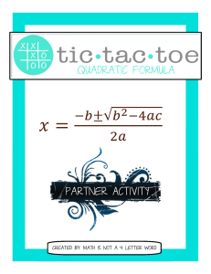 FreeTicTacToeQuadraticFormulaPartnerActivity-1