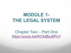 Module 1 - The Legal System