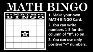 math bingo