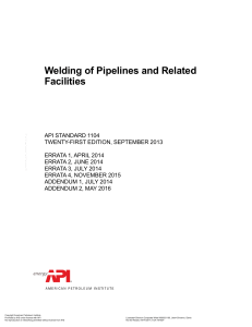 API 1104 - Ed. 2013 with ERRATAS 2016