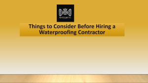 Things to Consider Before Hiring a Waterproofing Contractor