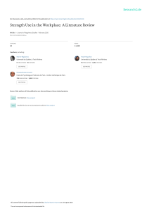Strength Use in the Workplace: A Literature Review