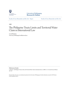 The Philippine Treaty Limits and Territorial Water Claim in Inter