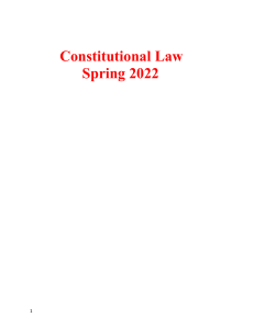 Constitutional Law Syllabus Spring 2022